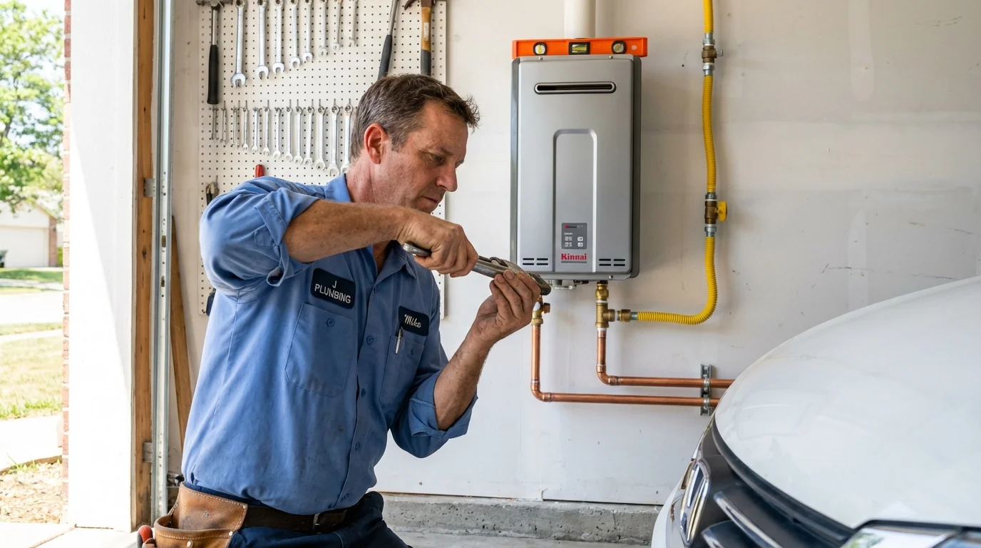 Tankless water heater installation by a Johns Plumbing LLC plumber in Maumee